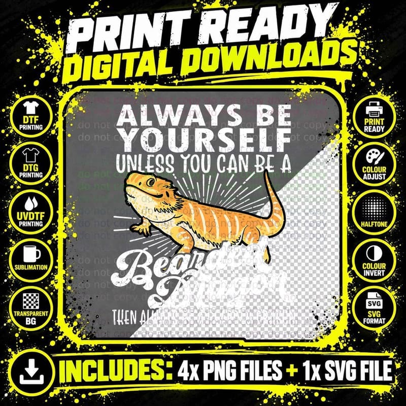 Bearded Dragon Lover T, Bearded Dragon, Lizard T-Shirt Png SVG Digital Bundle