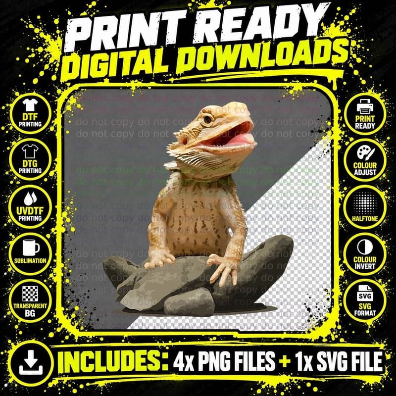 Bearded Dragon Shirt Youth Gecko Lizard Animal T-Shirt Png SVG Digital Bundle