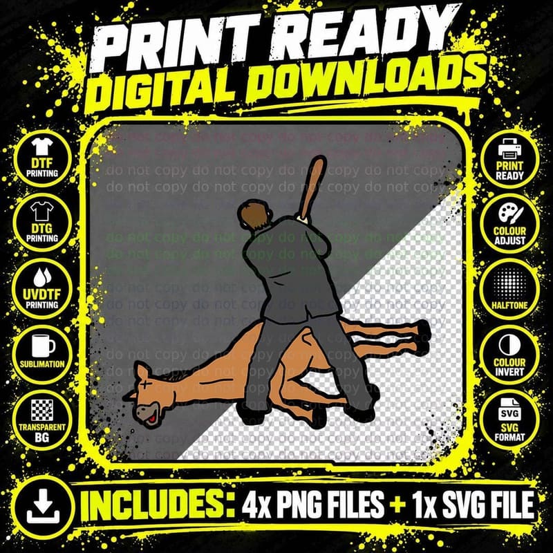 Beating a Dead Horse Meme Funny T-Shirt Png SVG Digital Bundle