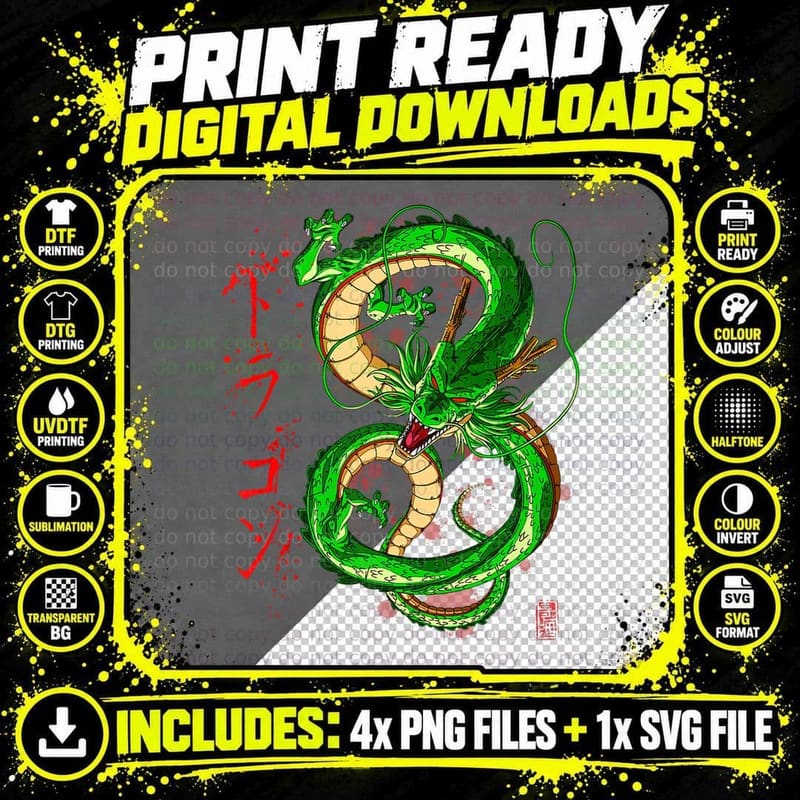 Chinese Japanese Culture Dragon Asian Mythology T-Shirt Png SVG Digital Bundle
