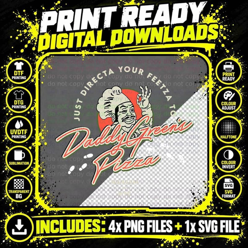 Daddy Green's Pizza Last Dragon Unisex for Men's Png SVG Digital Bundle