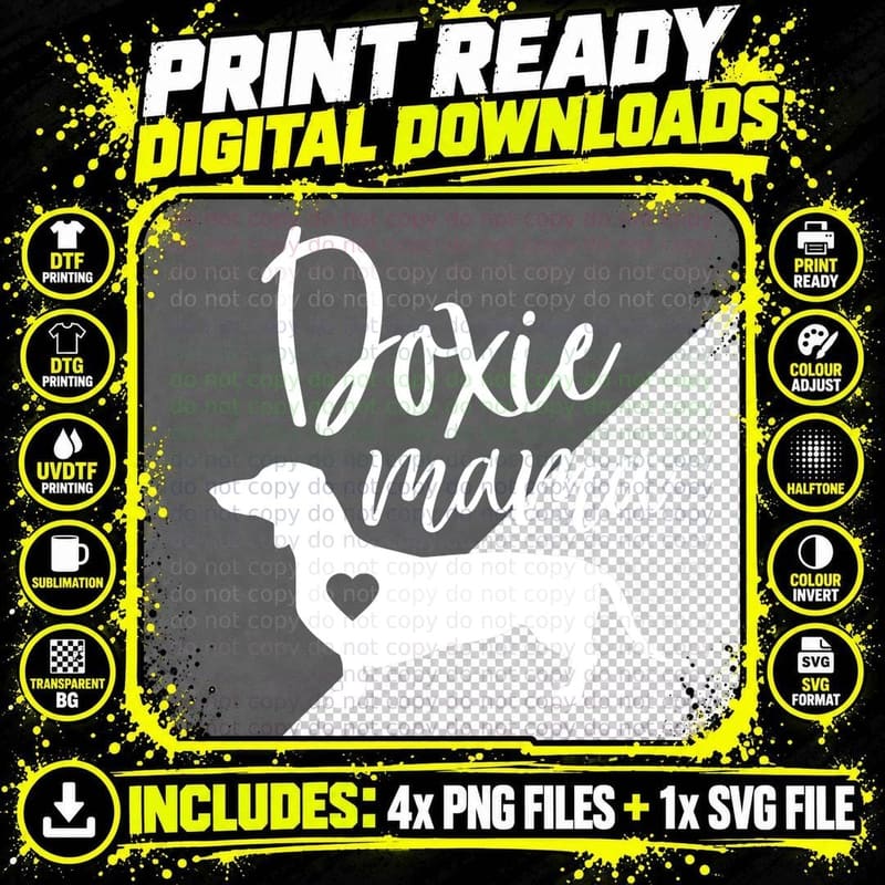 Doxie Mama Dachshund Mom Funny Wiener Dog Gift Pullover Png SVG Digital Bundle