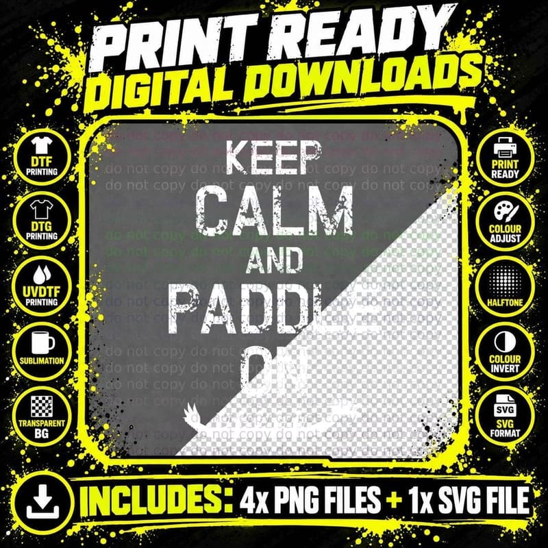 Dragon Boat Racing Keep Calm and Paddle on T-Shirt Png SVG Digital Bundle