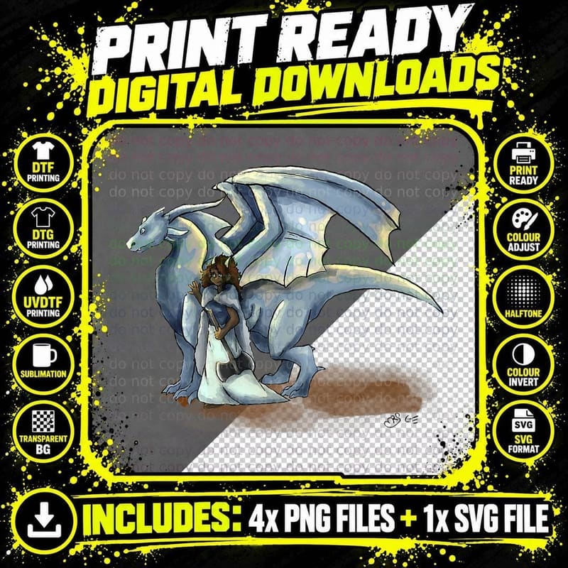 Dragon Friend T-Shirt, Fantasy Gift Dragon Lover Png SVG Digital Bundle