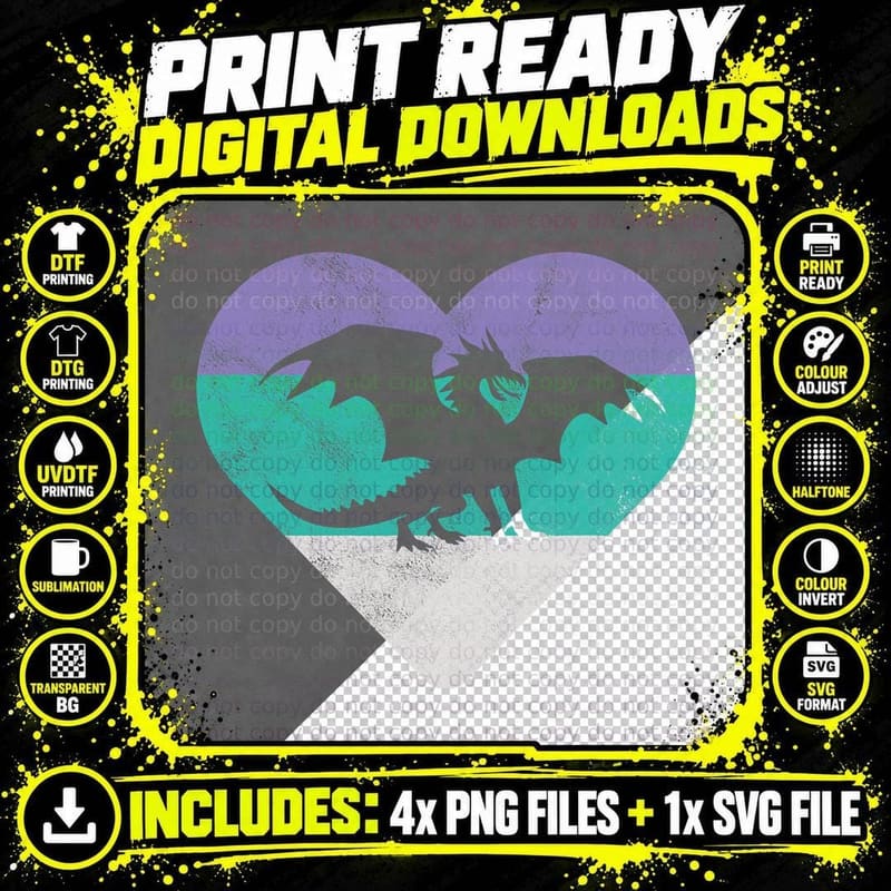 Dragon Retro Fantasy Gift for Women or Girls T-Shirt Png SVG Digital Bundle
