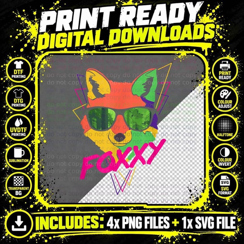 Fox - I Love Fox - Foxy - Foxxy - Fox Arts - Gift - Png SVG Digital Bundle