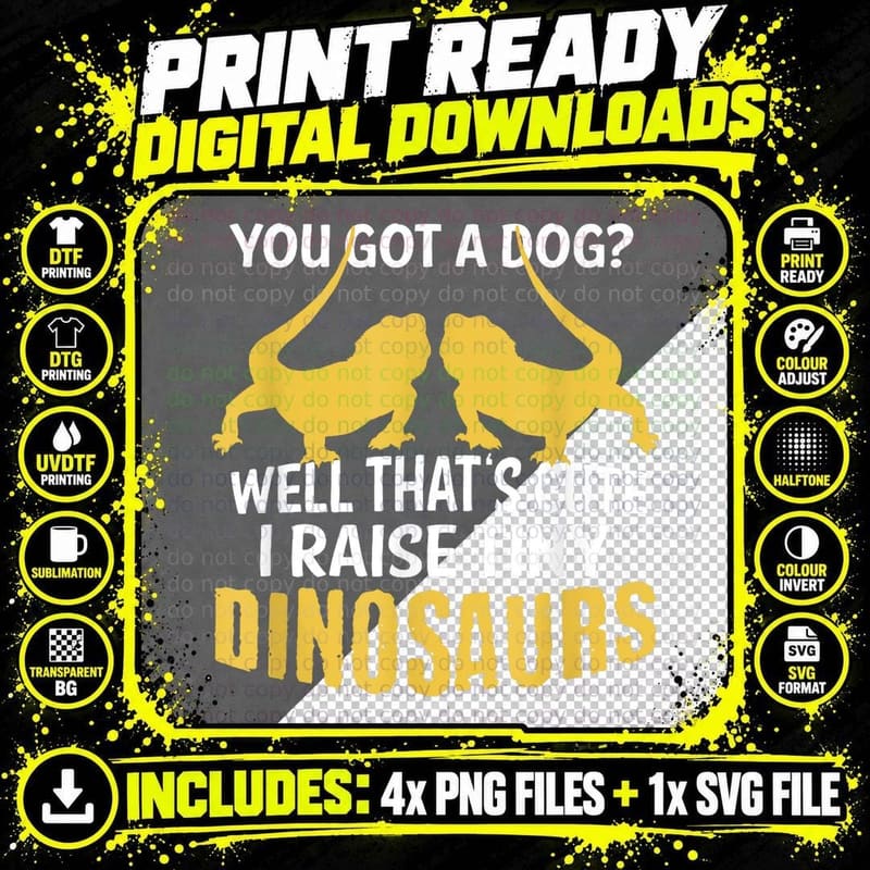 Funny Bearded Dragon Lizard Lover Graphic T-Shirt Png SVG Digital Bundle