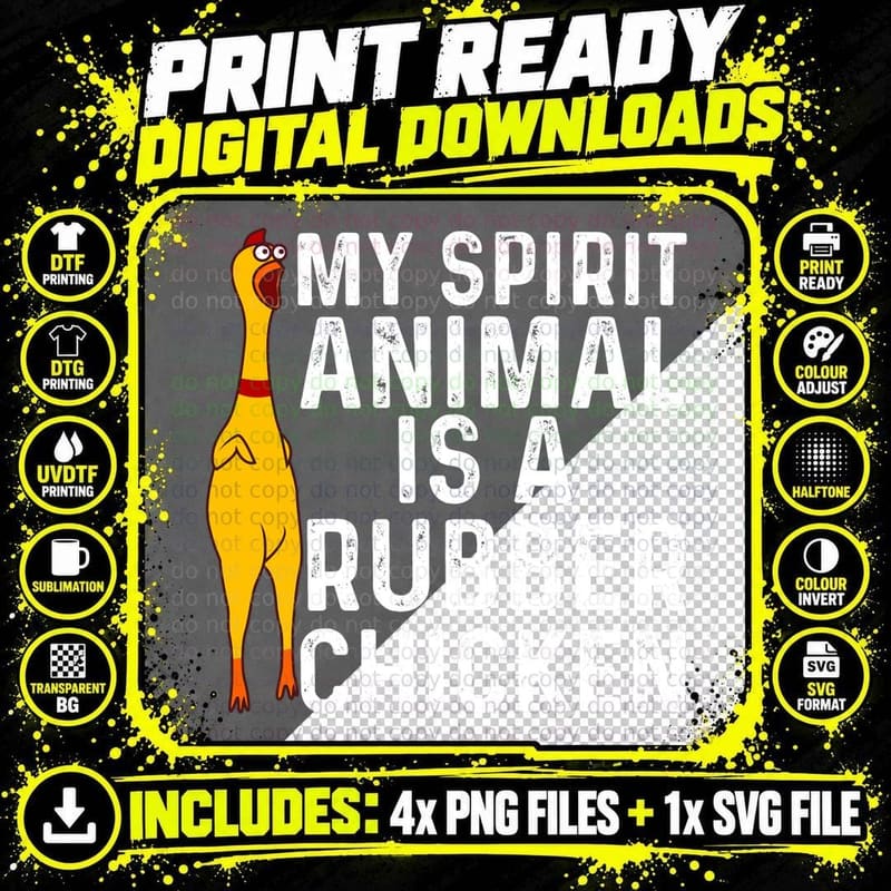 Funny Rubber Chicken Gift Men Women Rubber Chicken Png SVG Digital Bundle