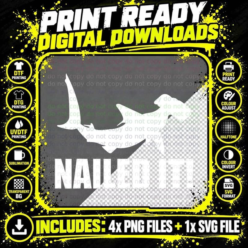 Hammerhead Shark Nailed It Ocean Fish Costume Mens & Png SVG Digital Bundle