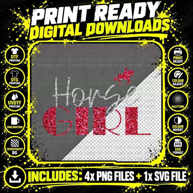 Horse Lover Girl Love Ride Horses Equestrian Horseback Png SVG Digital Bundle