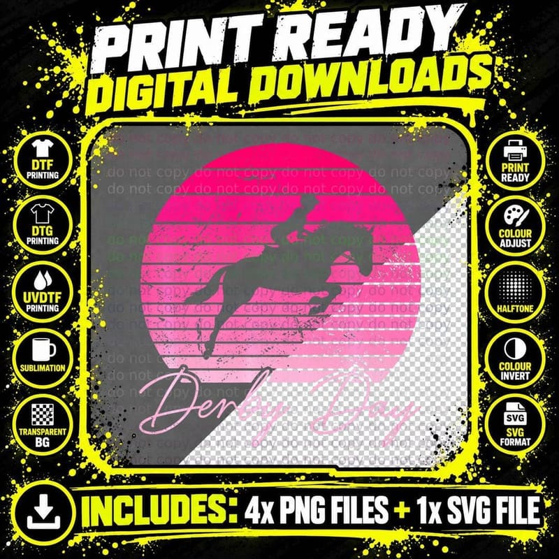 Horse Racing Race Derby Horses T-Shirt Png SVG Digital Bundle