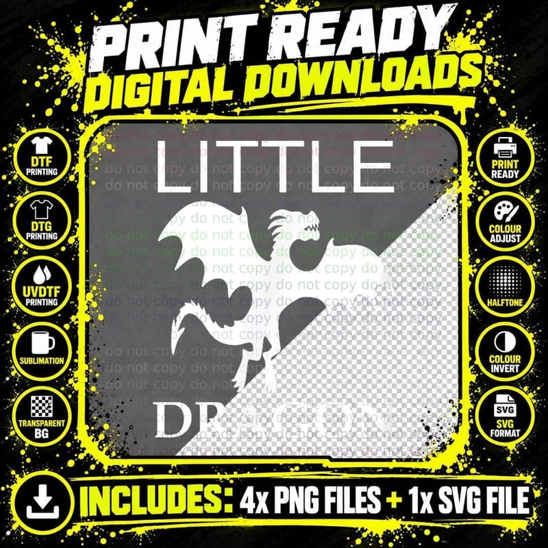 Little Dragon T-Shirt Cool Funny Toddler Boys Girls Gift Png SVG Digital Bundle