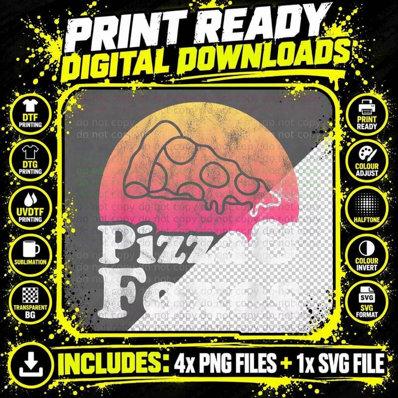 Pizza and Foxes or Fox T-Shirt Png SVG Digital Bundle
