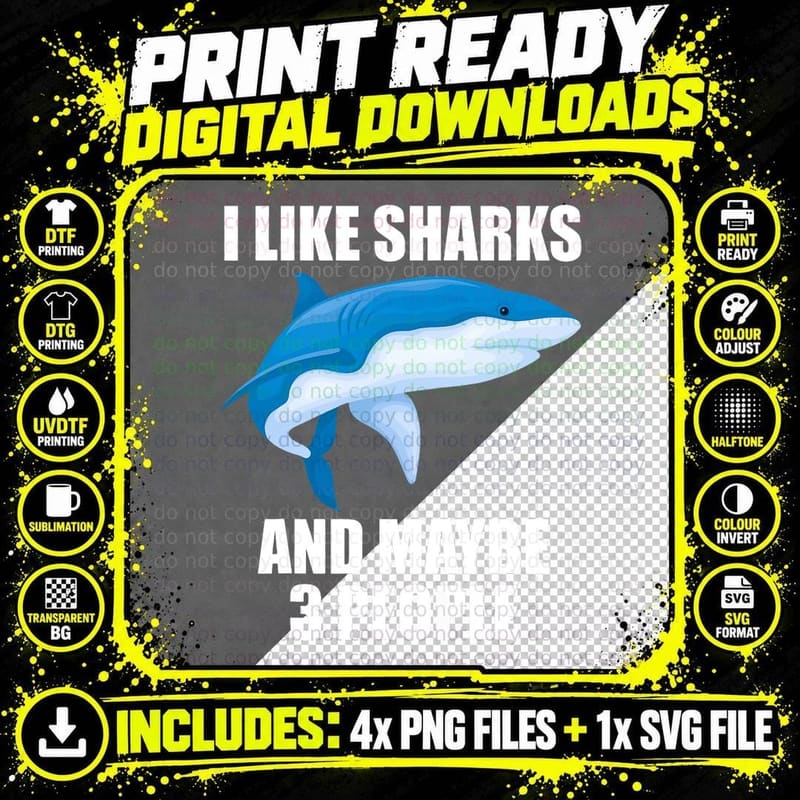 Shark Love Ocean Fish Wildlife Joke Costume Mens &S Png SVG Digital Bundle
