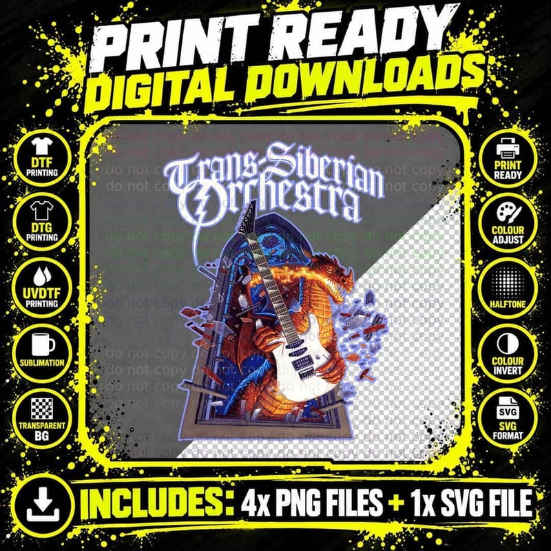 Trans-Siberian Orchestra - Dragon T-Shirt Png SVG Digital Bundle