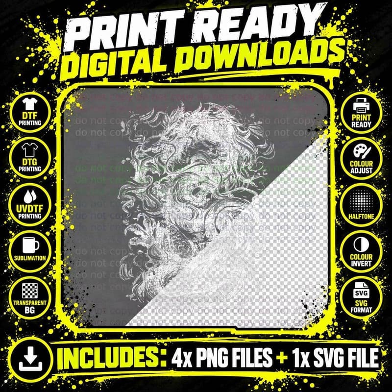 Vintage Dragon Japanese Graphical Art T-Shirt Png SVG Digital Bundle