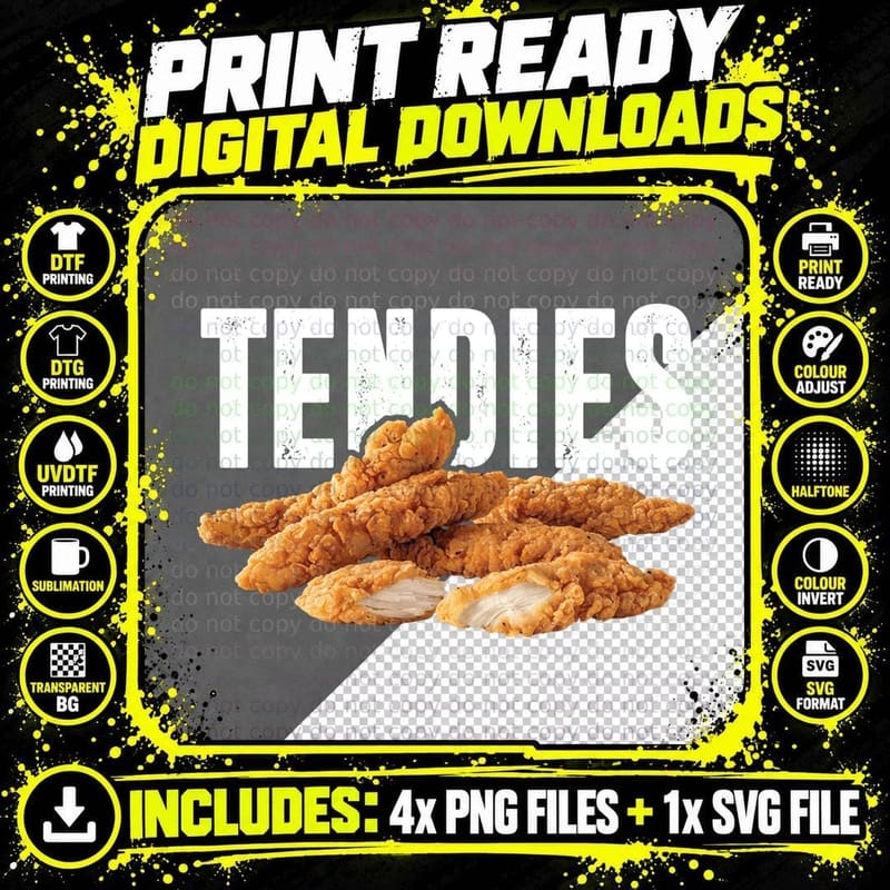Chicken Tendies - Funny Dank Chicken Tenders Nuggets Png SVG Digital Bundle