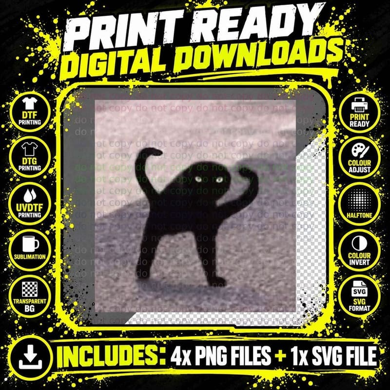 Cursed Cat Memes Cursed Cat Angry as Fuk Meme Pullover Png SVG Digital Bundle