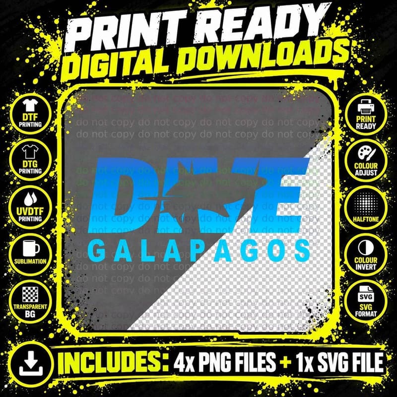 Dive Galapagos Shark, Scuba Diving at the Galapagos Png SVG Digital Bundle