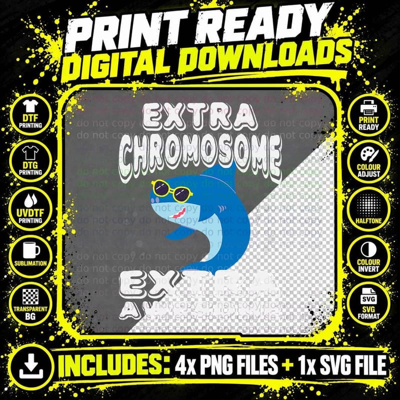 Down's Syndrome Kids, Extra Chromosome Png SVG Digital Bundle