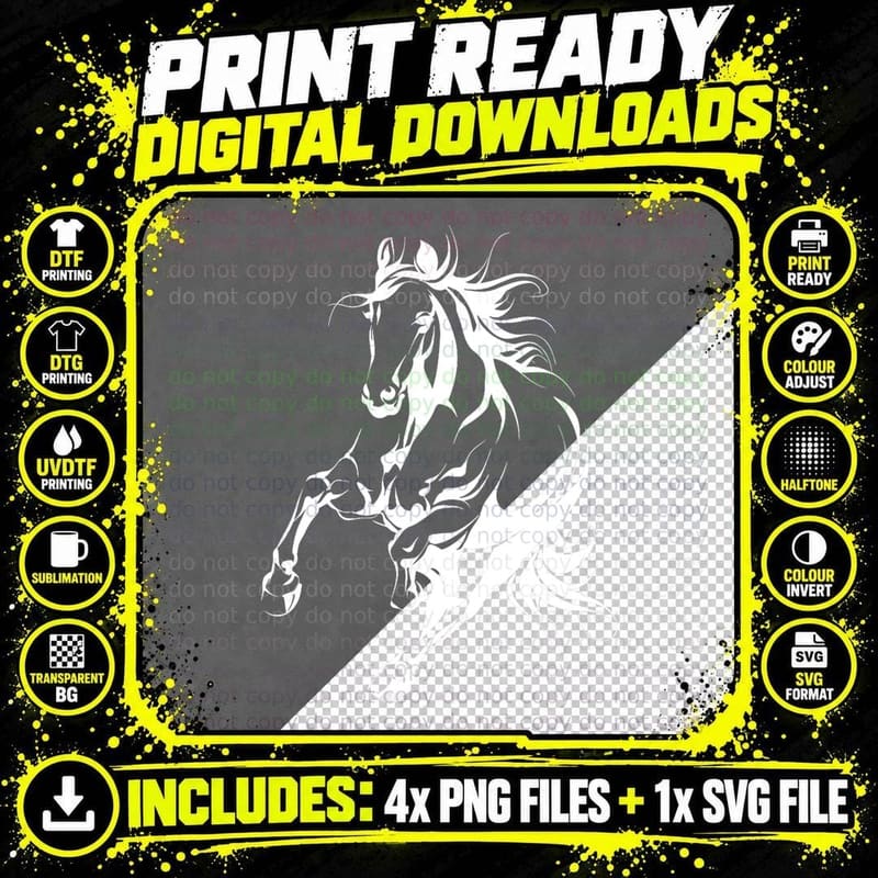 Horse Tee for Riders and Lovers of Horses Png SVG Digital Bundle