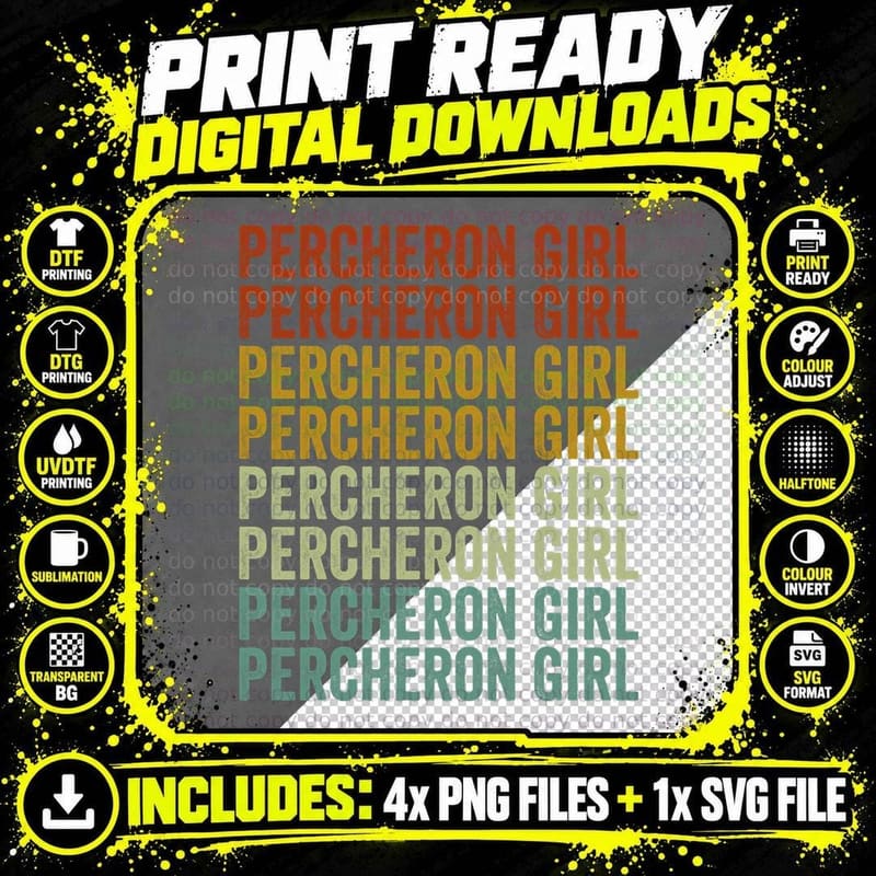Percheron Girl Horses Lover Horses Girl Horse Riding Png SVG Digital Bundle