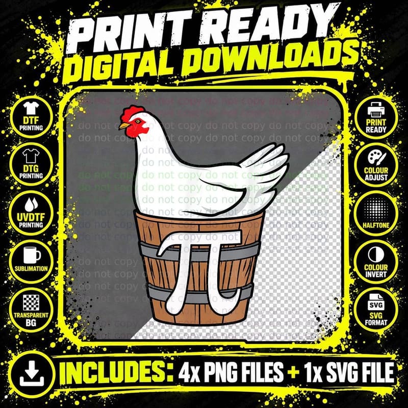Pi Day Live Everyday Like It's Pi Day Chicken Pot Pi Png SVG Digital Bundle