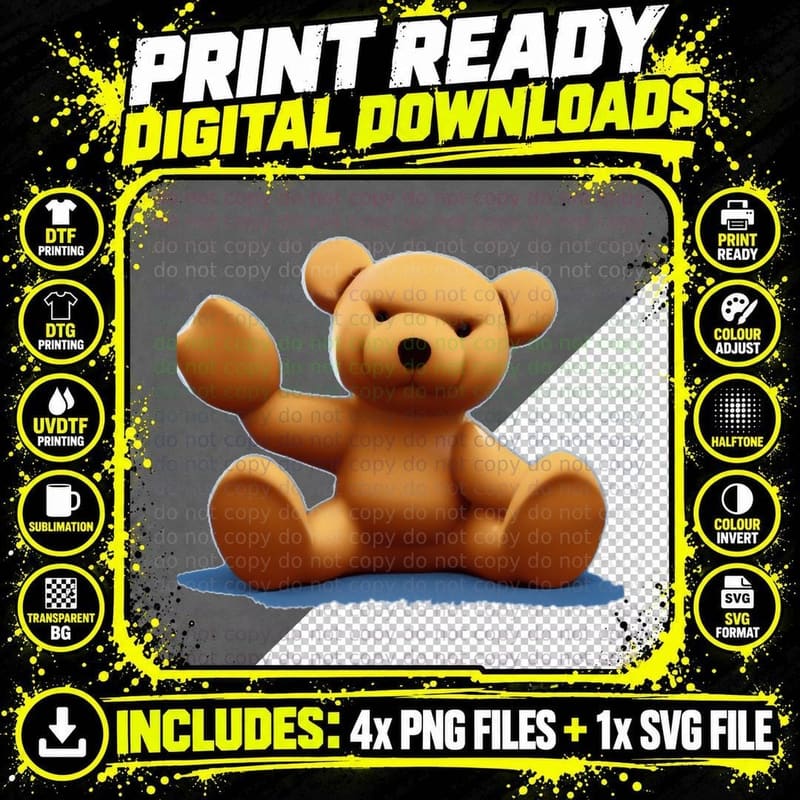 Pudsey BABY BEAR SAY HI Classic T-Shirt Png SVG Digital Bundle