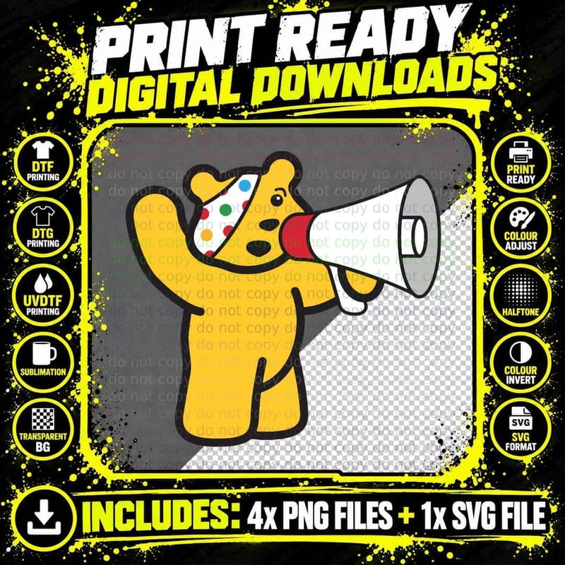 Pudsey Bear - Children in Need - Made in Pudsey -Pudsey Png SVG Digital Bundle