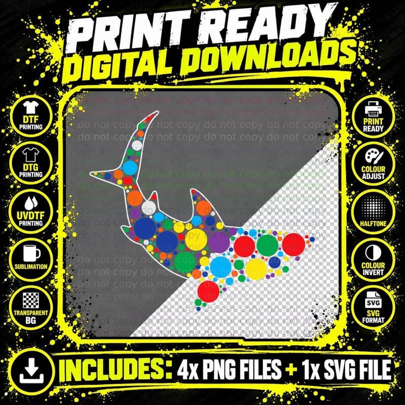 September 15th Polka Dot Shark Dot Day Celebration Png SVG Digital Bundle