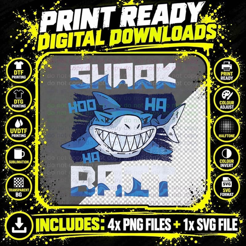Shark Bait Hoo Ha Ha Funny Shirt T-Shirt Png SVG Digital Bundle