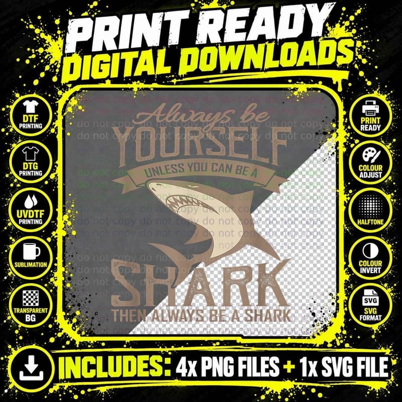 Shark Boys Be a Shark Scuba Diver for Boys Kids T-Shirt Png SVG Digital Bundle