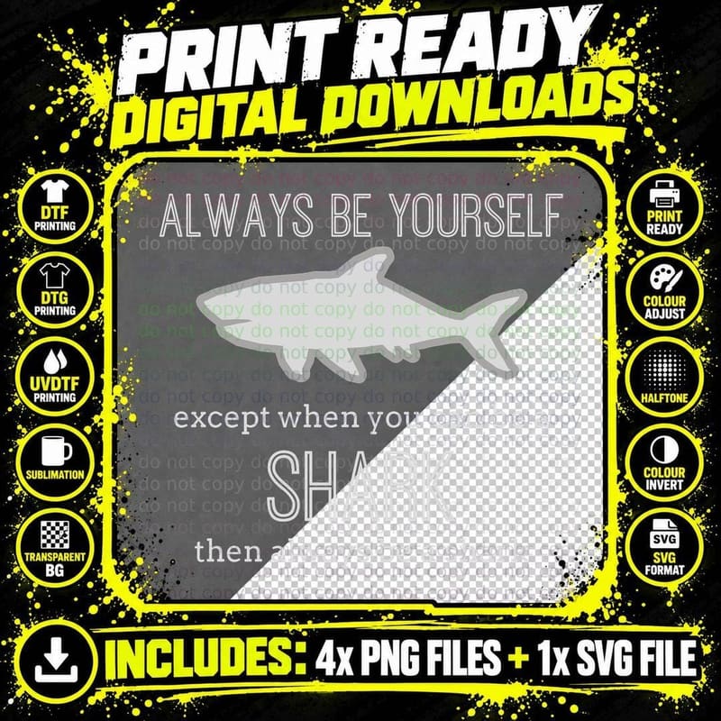 Shark Shirt Funny Be a Shark Best Week Shirt Png SVG Digital Bundle