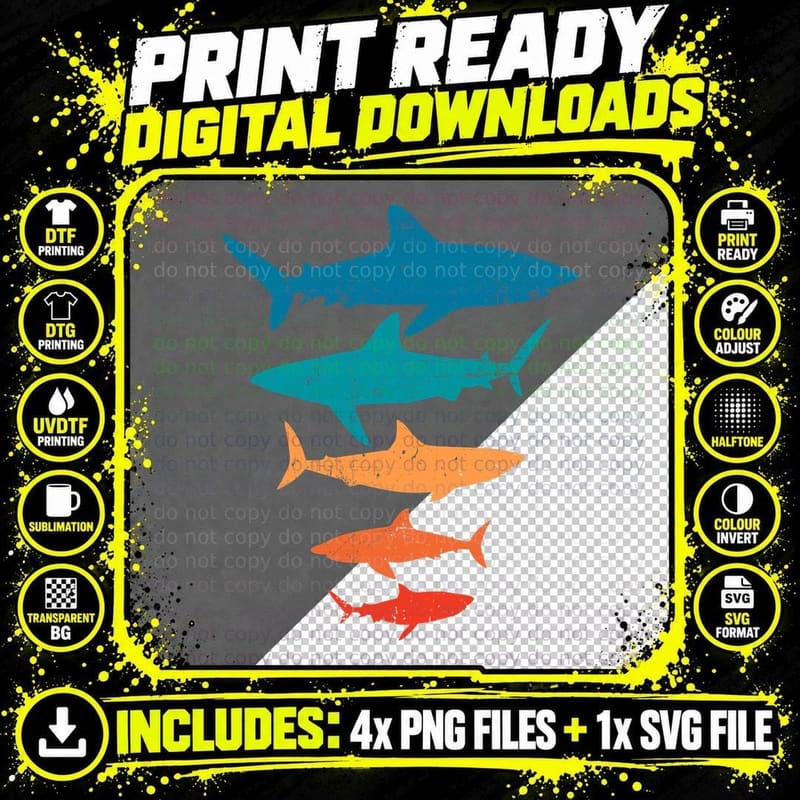 Shark T, Shark Lover, Shark T-Shirt Png SVG Digital Bundle