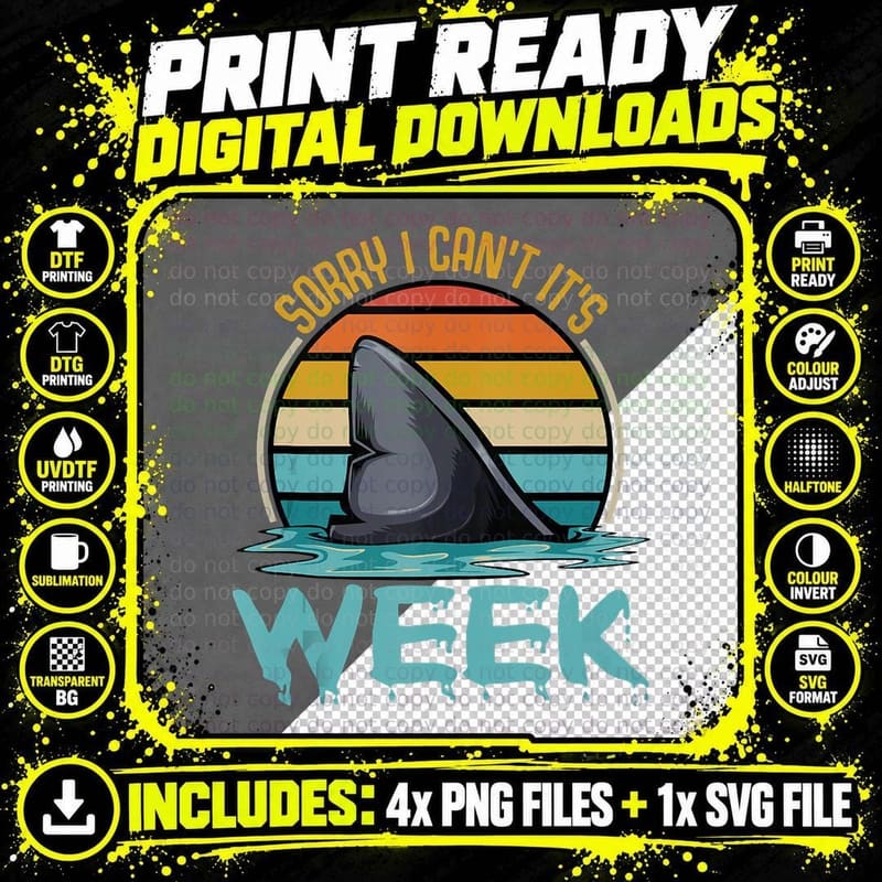 Sorry I Can't It's Week Ocean Scuba T-Shirt Png SVG Digital Bundle