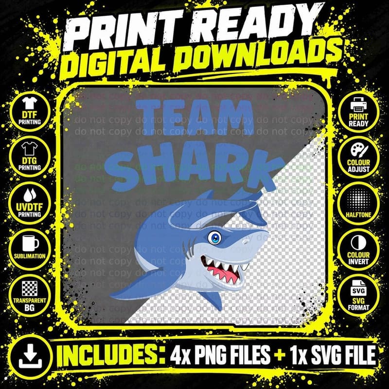 Team Shark Marine Biology Shark Lover Ocean T-Shirt Png SVG Digital Bundle
