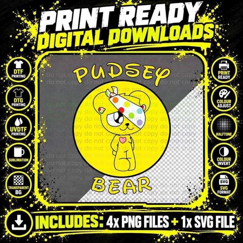 Tesco Pudsey Bear Funny Classic T-Shirt Png SVG Digital Bundle