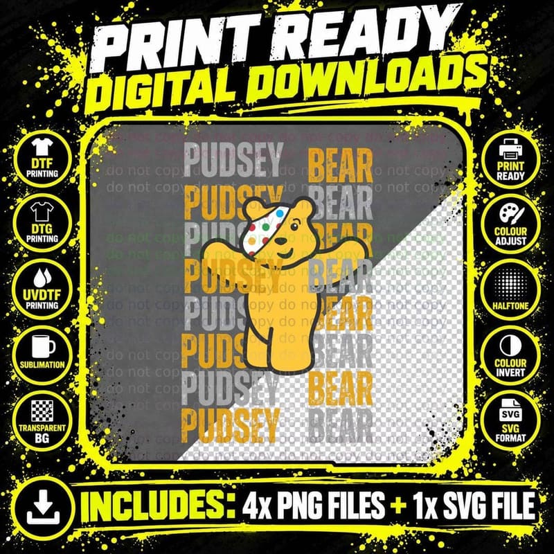 Tesco Pudsey Bear! T-Shirt Png SVG Digital Bundle
