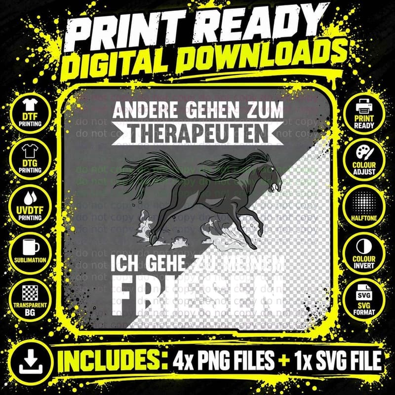 Therapists Riding Horses Stable Horse Friese T-Shirt Png SVG Digital Bundle