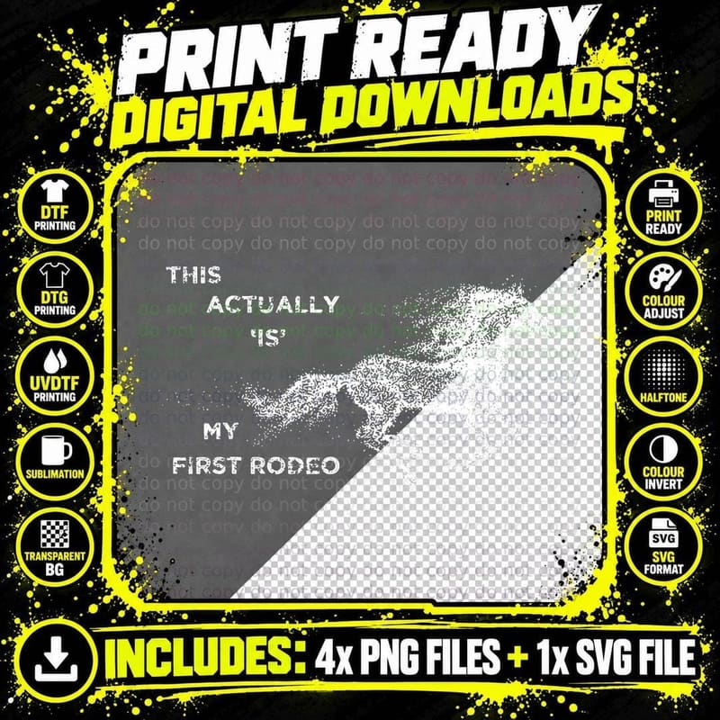 This Actually Is My First Rodeo Running Horse T-Shirt Png SVG Digital Bundle
