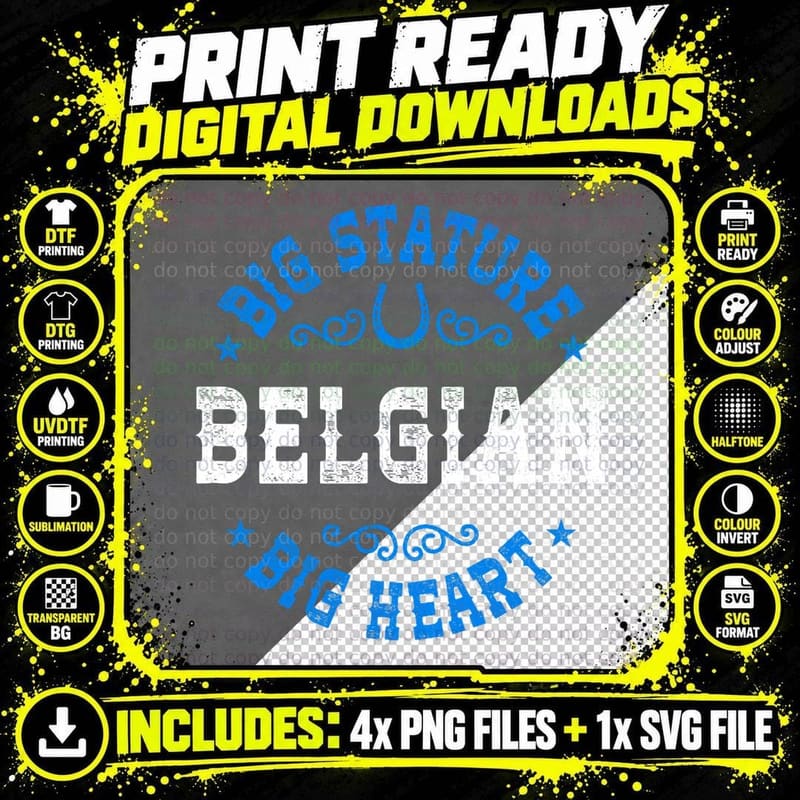 Big Stature Big Heart - Belgian Draft Horse T-Shirt Png SVG Digital Bundle