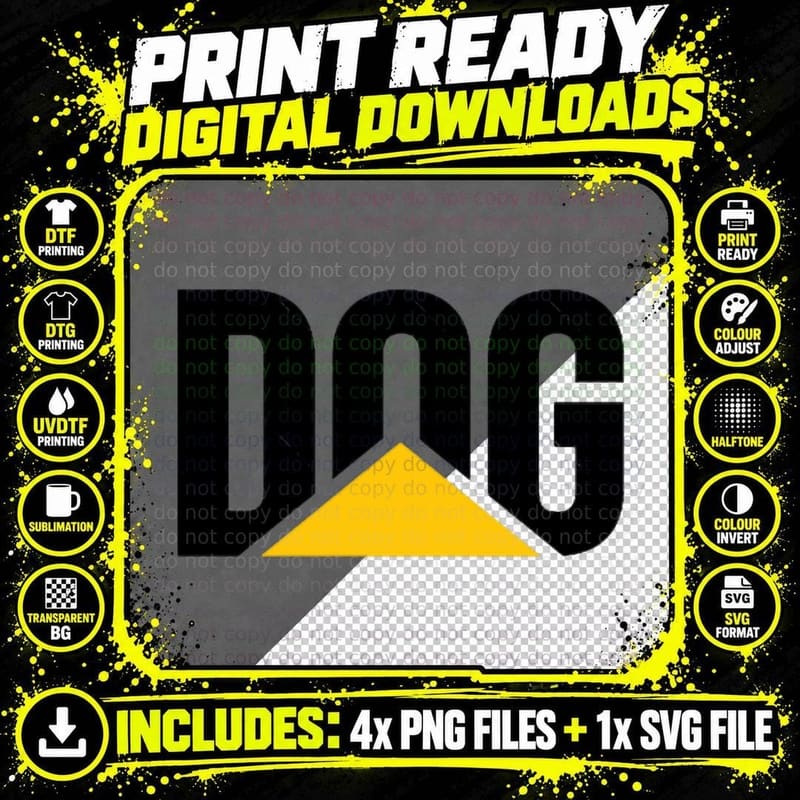 DOG Caterpillar Logo (Black Text) T-Shirt Png SVG Digital Bundle
