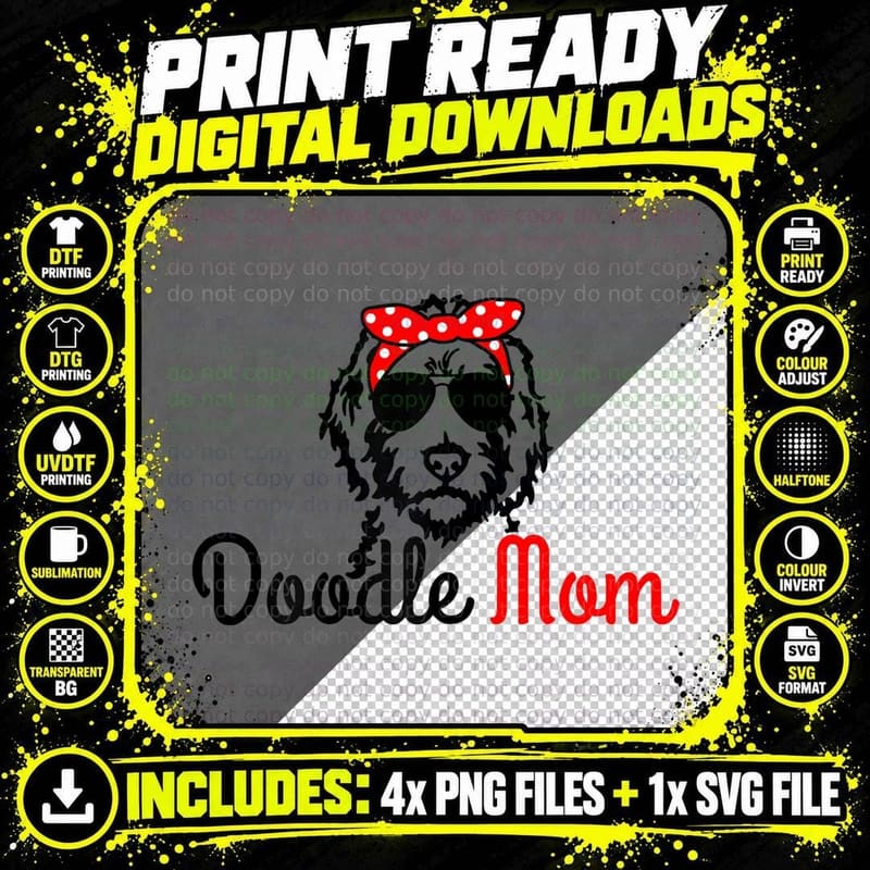 Doodle Mom Goldendoodle Labradoodle Dog T-Shirt Png SVG Digital Bundle