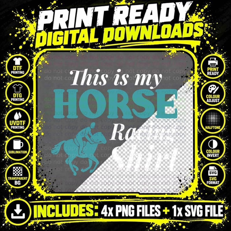 Funny Horse Race This Is My Horse Racing T-Shirt Png SVG Digital Bundle