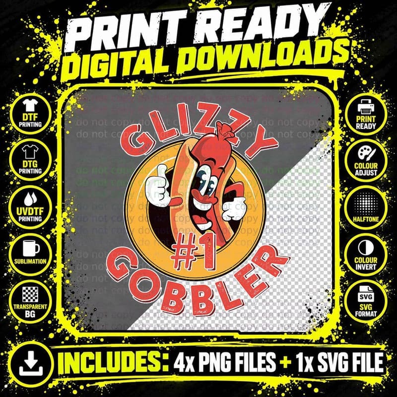 Funny Hot Dog Glizzy Gobbler Number One Glizzy T-Shirt Png SVG Digital Bundle
