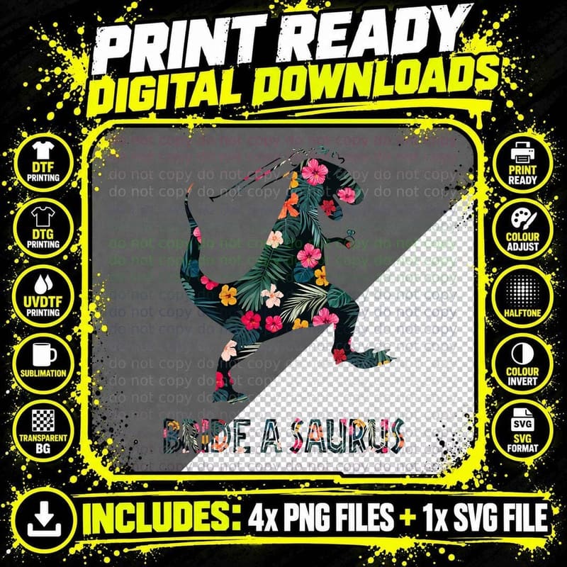 Funny Wedding T-Rex Bride a Saurus Dinosaur Bride Gift Png SVG Digital Bundle