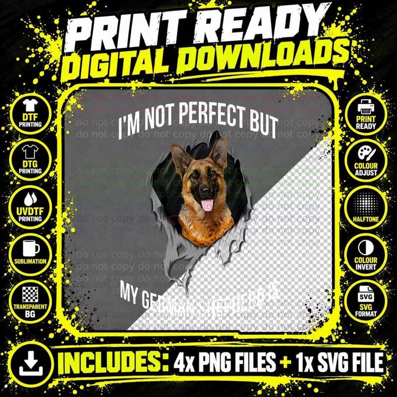 German Shepherd Design for Dog Owners T-Shirt Png SVG Digital Bundle
