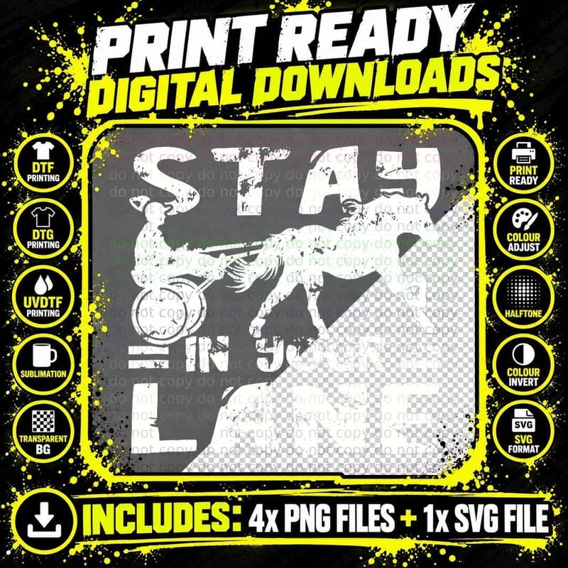 Harness Racing Stay on Your Equitation Track Horse Racer Png SVG Digital Bundle