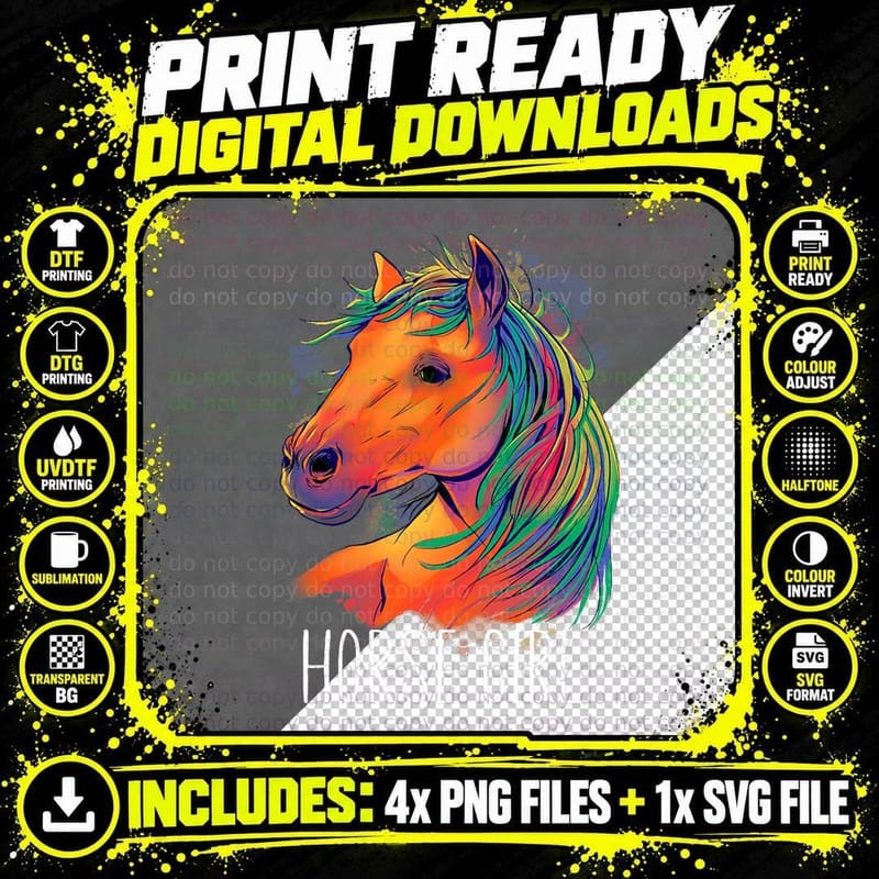 Horse Girl Horse Love Horse Riding T-Shirt Png SVG Digital Bundle