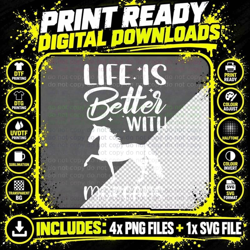 Horse Riding - Life Is So Much Better With Morgans Png SVG Digital Bundle